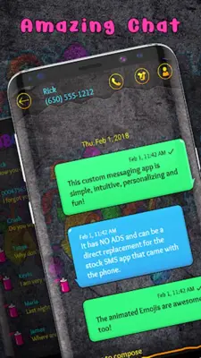 Graffiti colourful SMS theme android App screenshot 2